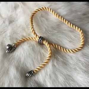 David Yurman silk cord and sterling silver adjustable bracelet